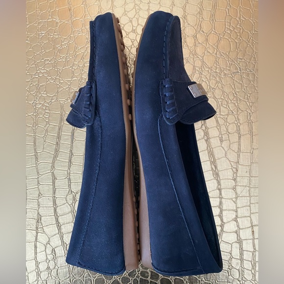 Coach Fredrica Nubuck Navy Blue Suede Flat Loafer SZ 7 - Picture 8 of 11